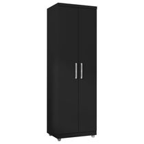 Armario Multiuso 2 Portas 190x60 Cm Sabrina Preto Reajl Moveis Preto