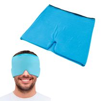 Faixa Termica Elastica Dor De Cabeça Alivio Enxaqueca Quente e Frio Cor:Azul