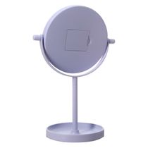 Espelho de Mesa LED Maquiagem Giratório Iluminado Lilás