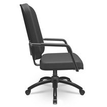 Cadeira de Escritório Giratória com Braço Preta Magno P03 Crepe Preto - Lyam Decor