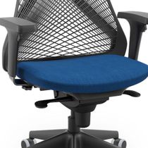 Cadeira De Escritório Giratória Presidente Unix P03 Tela Cinza Crepe Azul - Lyam Decor