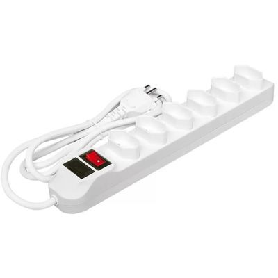 Filtro De Linha Régua Extensão Com 6 Tomadas 2P+T Com Cabo 3 Mts Bivolt
