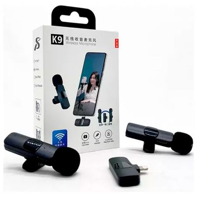 Microfone De Lapela Sem Fio 2 em 1 para Tipo-C K9