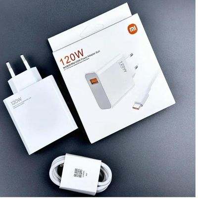 Fonte Carregador Type-C 120w Turbo + Cabo de Dados 6A - Compativel com Xiaomi Poco X3 X4 X5 XT