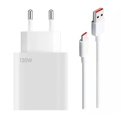 Fonte Carregador Type-C 120w Turbo + Cabo de Dados 6A - Compativel com Xiaomi Poco X3 X4 X5 XT