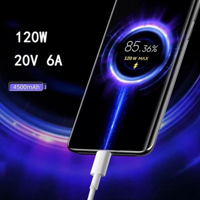 Fonte Carregador Type-C 120w Turbo + Cabo de Dados 6A - Compativel com Xiaomi Poco X3 X4 X5 XT