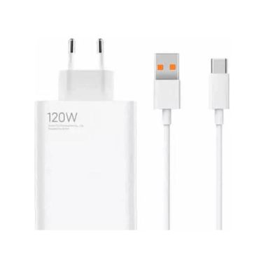 Fonte Carregador Type-C 120w Turbo + Cabo de Dados 6A - Compativel com Xiaomi Poco X3 X4 X5 XT