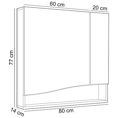 Conjunto Banheiro Gabinete Com Pés e Armário Com Espelho 80cm Evie B06 Branco Tau - Lyam Decor