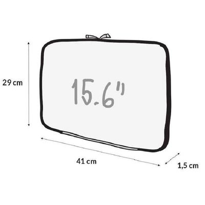 Capa para Notebook 15.6 em Neoprene e Ziper - Preto