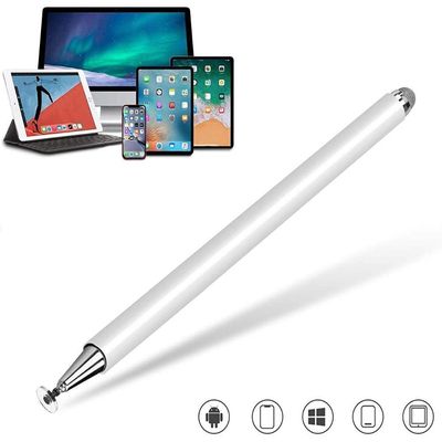Caneta Capacitiva Metal Touch Screen para Tablet, Kindle, Galaxy e iPad Prata