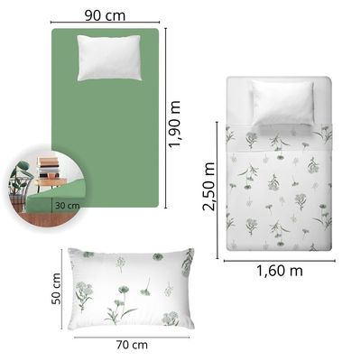 Jogo de Cama 100% algodão Solteiro 150 Fios Fiori