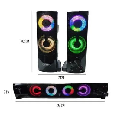 Caixa De Som Para Computador 2x1 - Barra ou Par Potência 12w Rms Kp-6040