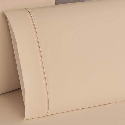 Jogo Cama Lençol Home Basic Queen 180 Fios c/ Ponto Palito 3 Peças - Cáqui