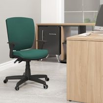 Kit 02 Cadeiras de Escritório Diretor Office Giratória Preto Alta Flexi P03 Poliéster Verde - Lyam