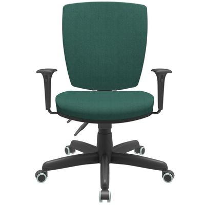 Kit 02 Cadeiras de Escritório Diretor Office Giratória Preto Alta Flexi P03 Poliéster Verde - Lyam