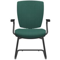 Cadeira de Escritório Fixa Executiva Office Preto Slim Alta Flexi P03 Poliéster Verde - Lyam