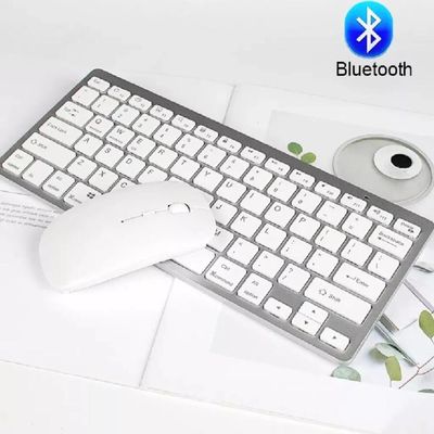 Kit Teclado Mouse Slim Bluetooth para Celular Tablet Pc Notebook e Smart TV