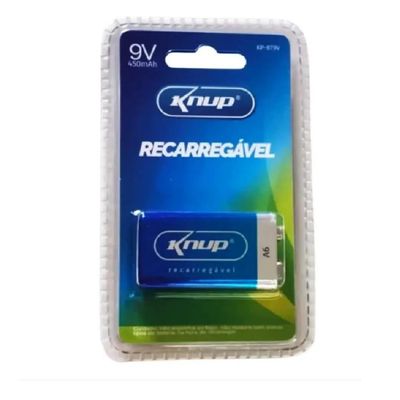 Bateria 9V Recarregável 450Mah Ni-Mh KP-BT9V