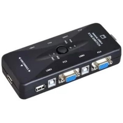 Chaveador Kvm Switch 4x1 USB Vga 4 Portas 4 Pcs/Cpu Na Mesma Estação