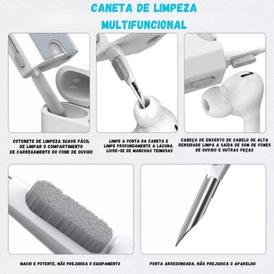 Kit De Limpeza Multifuncional 8x1 - Teclado, Fones, Celular, Tablet e Cameras Digital