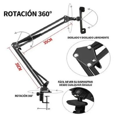 Suporte Celular Tablet Braço Metal Longo Flexível Para Mesa