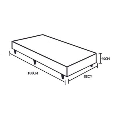 Base Box Blindado Solteiro Extremo Reforçado Homequeen Sintético Bege 40x88x188