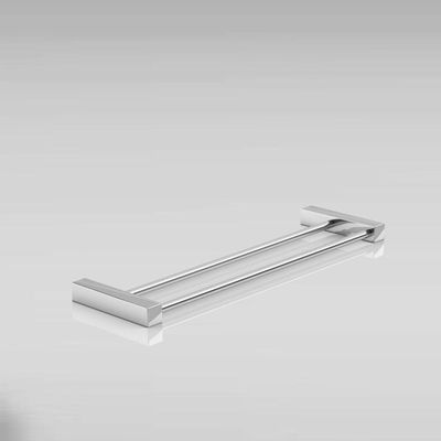 Porta Toalha Toalheiro Duplo Para Banheiro Escovado Troia 40cm
