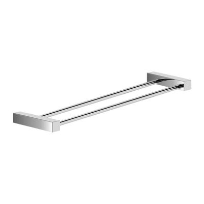 Porta Toalha Toalheiro Duplo Para Banheiro Escovado Troia 40cm