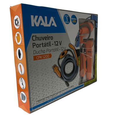 Chuveiro Portátil 12v Ducha Pressão Camping Praia Kala