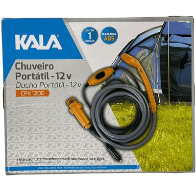 Chuveiro Portátil 12v Ducha Pressão Camping Praia Kala