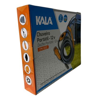 Chuveiro Portátil 12v Ducha Pressão Camping Praia Kala