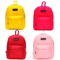 Mochila de Costas Escolar Juvenil Cores Escola Aulas Cor:Vermelho