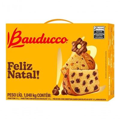 Kit 2 Cestas De Natal Bauducco Pp - 3 Itens