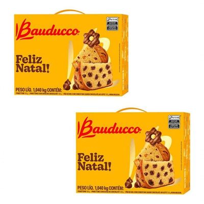 Kit 2 Cestas De Natal Bauducco Pp - 3 Itens