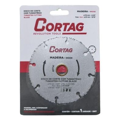Disco De Corte Tungstênio Para Madeira Cortag 110mm