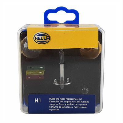 Kit de Lâmpadas H1 Farol Luz Baixa Freio Seta Ré Fusivel 7 Peças Hella