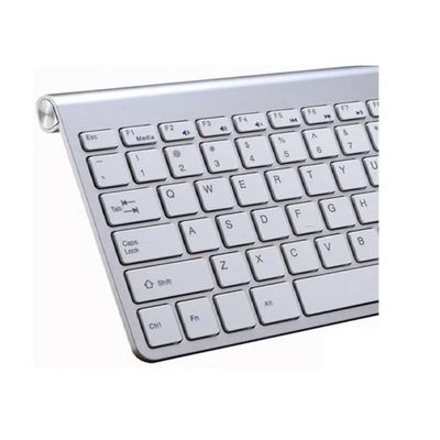 Kit Teclado Slim Com Mouse Sem Fio 2.4g Ultra Fino Para Pc Notebook Prata