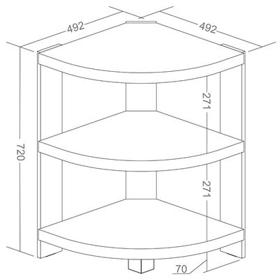 Estante Multiuso com 03 Prateleiras Wind A02 72x49 Olmo - Lyam Decor