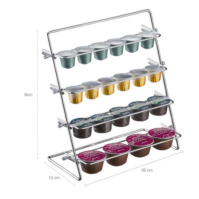 Suporte Porta Cápsulas de Café Cromado Organizador Universal Utimil Dolce Gusto 3 Corações Nespresso
