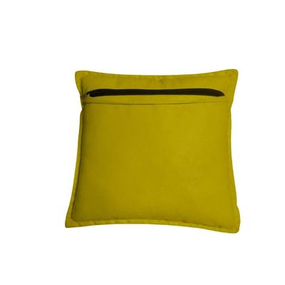 Kit 4 Almofadas Decorativas Cheias Com Ziper Suede Amarela