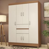 Guarda Roupa Solteiro 6 Portas E 2 Gavetas Ecom Ii - Amêndola Touch Off White