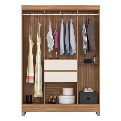 Guarda Roupa Solteiro 6 Portas E 2 Gavetas Ecom Ii - Amêndola Touch Off White
