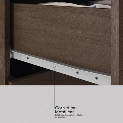 Guarda Roupa Casal 8 Portas E 2 Gavetas Paranaguá - Ébano Touch