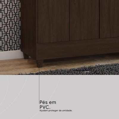 Guarda Roupa Casal 8 Portas E 2 Gavetas Paranaguá - Ébano Touch