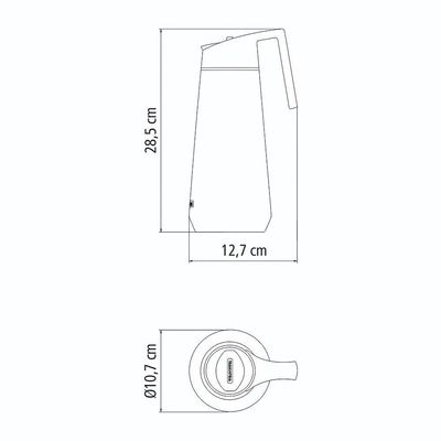 Garrafa Térmica Tramontina Exata 61638100 1l Inox E Preto Inox 61638100