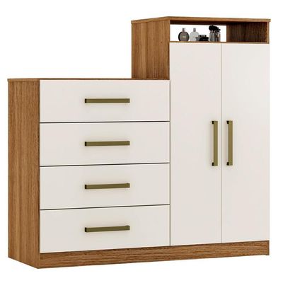 Cômoda 4 Gavetas 2 Portas 1 Nicho Aurea - Amendola Off White