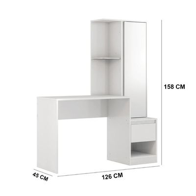 Escrivaninha Com Armario 1 Porta 1 Gaveta 1 Nicho Office Morada - Branco