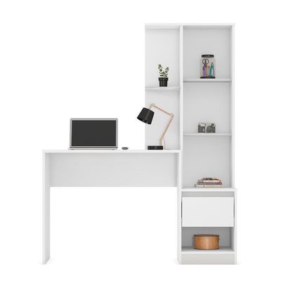Escrivaninha Com Armario 1 Porta 1 Gaveta 1 Nicho Office Morada - Branco