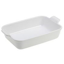 TRAVESSA LE CREUSET HERITAGE RETANGULAR EM CERÂMICA 26CM BRANCO COTTON 71102264310001