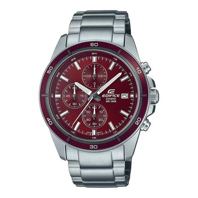 Relógio Casio Masculino Ref:Efr-526d-5cvudf Edifice Cronógrafo Prateado